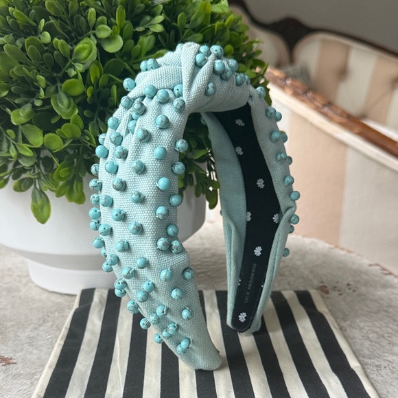 Lele Sadoughi Accessories - Lele Sadoughi Aqua Beaded Knotted Headband